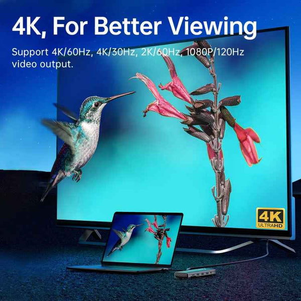 ORICO PW11-8PC Type-C / USB-C 8-in-1 5Gbps Multifunction Docking Station(Silver)