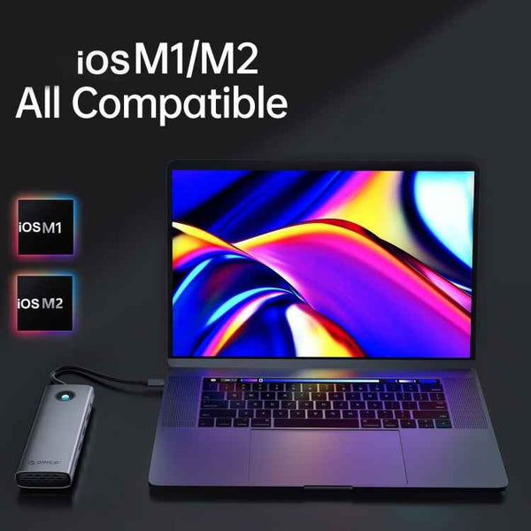 ORICO PW11-8PC Type-C / USB-C 8-in-1 5Gbps Multifunction Docking Station(Dark Gray)