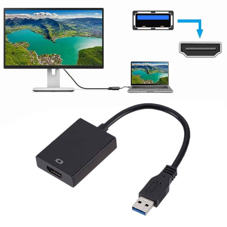 External Graphics Card Converter Cable USB3.0 to HDMI(Black)