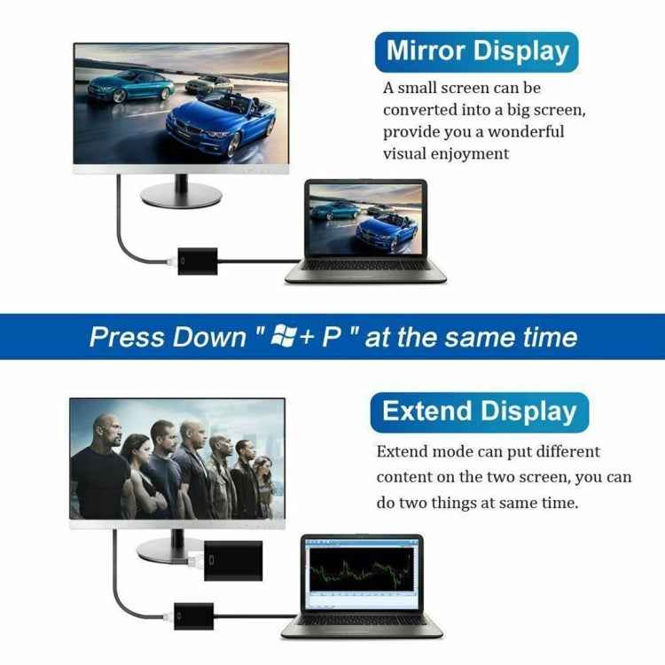 External Graphics Card Converter Cable USB3.0 to HDMI(Black)