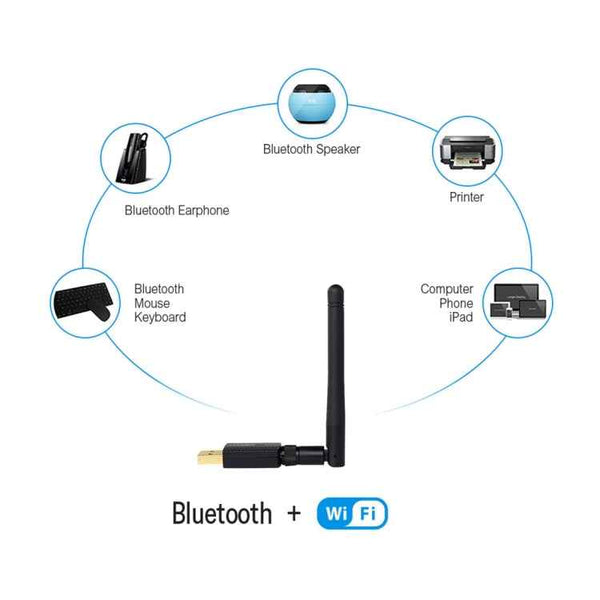 EDUP EP-AC1661 2 in 1 Bluetooth 4.2 + Dual Band 11AC 600Mbps High Speed Wireless USB Adapter WiFi Receiver, EP-AC1661 600Mbps