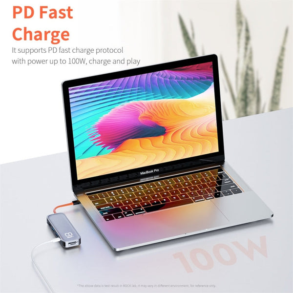 ROCK TR03 8 In 1 Type-C / USB-C to HDMI Multifunctional Extension HUB Adapter