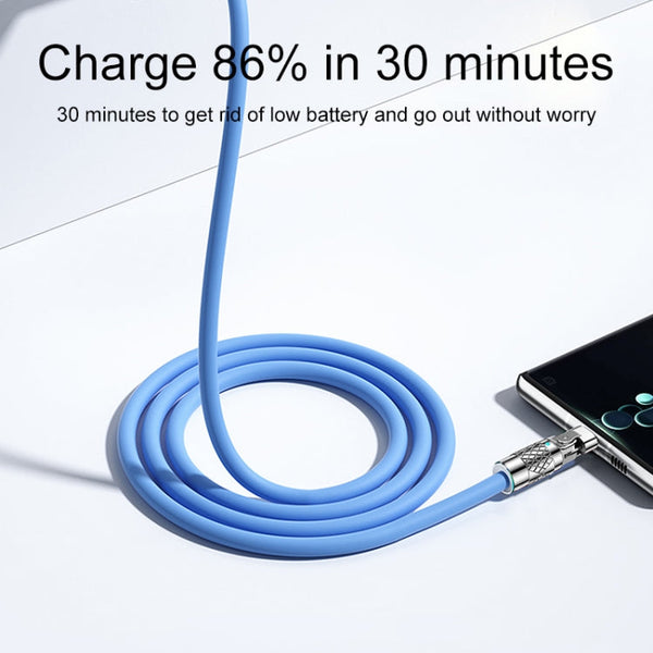 Mech Series 6A 120W USB to Type-C 180-degree Metal Plug Fast Charging Cable, Length: 1.2m