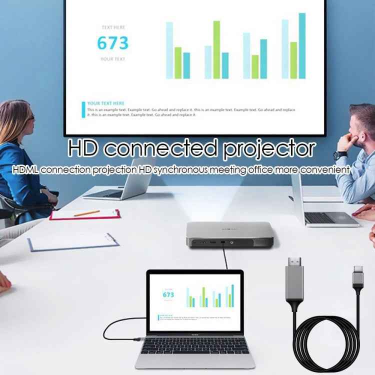 USB-C / Type-C 3.1 to HDMI Converter Adapter Cable, Length: 2m(Black)