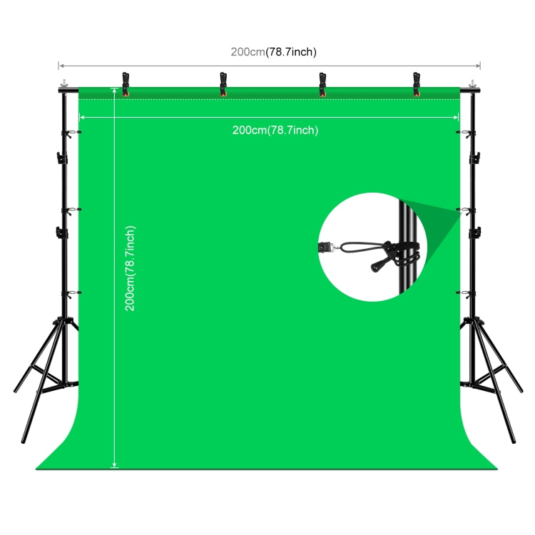 PULUZ 2x2m Photo Studio Background Support Stand Backdrop Crossbar Bracket Kit with Red / Blue / Green Backdrops