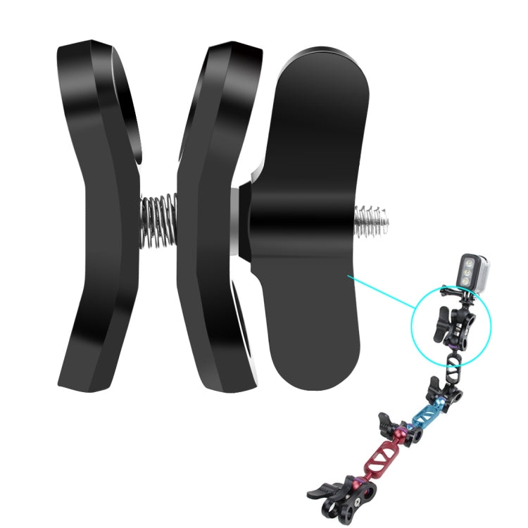 PULUZ Ball Clamp Close Hole Diving Camera Bracket CNC Aluminum Spring Flashlight Clamp for Diving Underwater Photography System