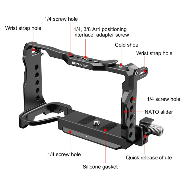 For  Sony A6700 PULUZ Metal Camera Cage Stabilizer Rig