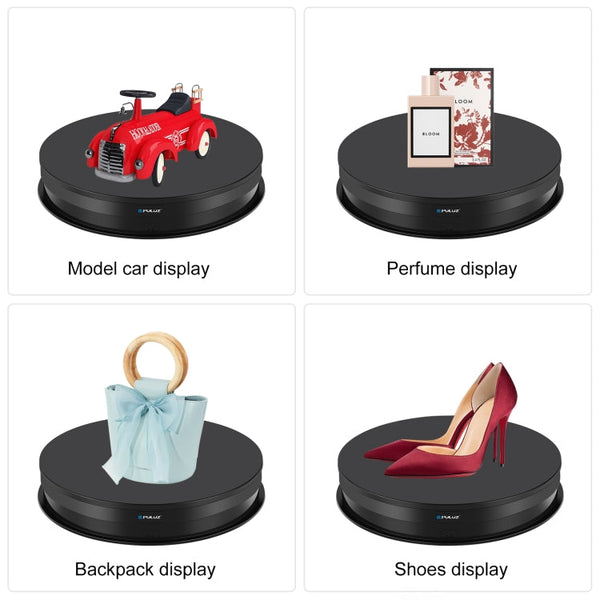PULUZ 30cm Adjusting Speed Rotating Turntable Display Stand, Load 10-15kg, US Plug
