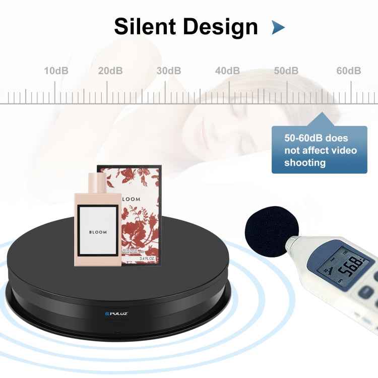 PULUZ 30cm Adjusting Speed Rotating Turntable Display Stand, Load 10-15kg, EU Plug, 30cm Load 10-15kg Black EU Plug, 30cm Load 10-15kg White EU Plug