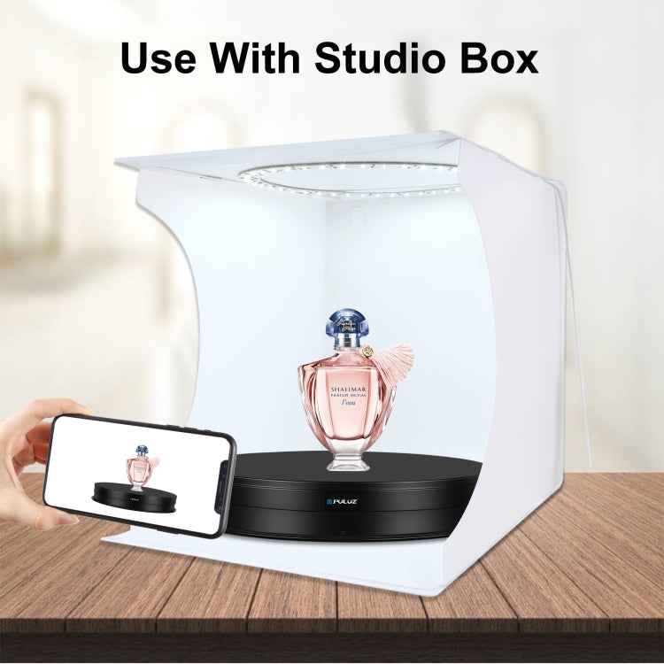 PULUZ 30cm Adjusting Speed Rotating Turntable Display Stand, Load 10-15kg, EU Plug, 30cm Load 10-15kg Black EU Plug, 30cm Load 10-15kg White EU Plug