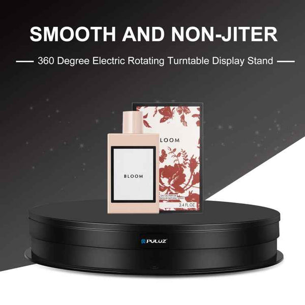 PULUZ 30cm Adjusting Speed Rotating Turntable Display Stand, Load 10-15kg, EU Plug, 30cm Load 10-15kg Black EU Plug, 30cm Load 10-15kg White EU Plug