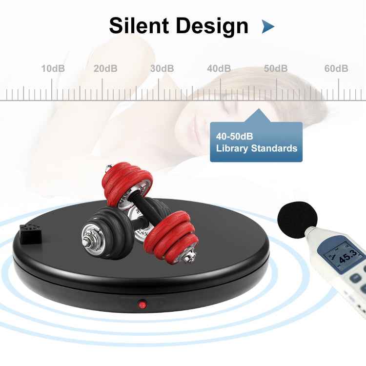 PULUZ 45cm Remote Control Adjusting Speed Rotating Turntable Display Stand with Power Socket, Black, Load 100kg(EU Plug)