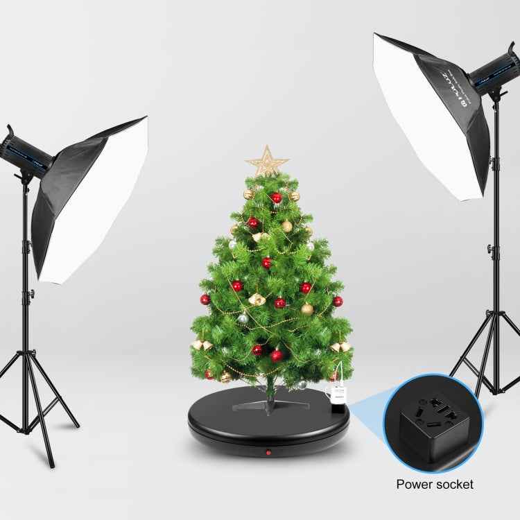 PULUZ 45cm Remote Control Adjusting Speed Rotating Turntable Display Stand with Power Socket, Black, Load 100kg(EU Plug)