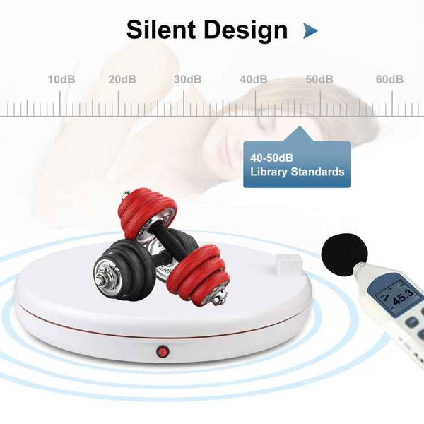 PULUZ 45cm Remote Control Adjusting Speed Rotating Turntable Display Stand with Power Socket, White, Load 100kg(UK Plug)