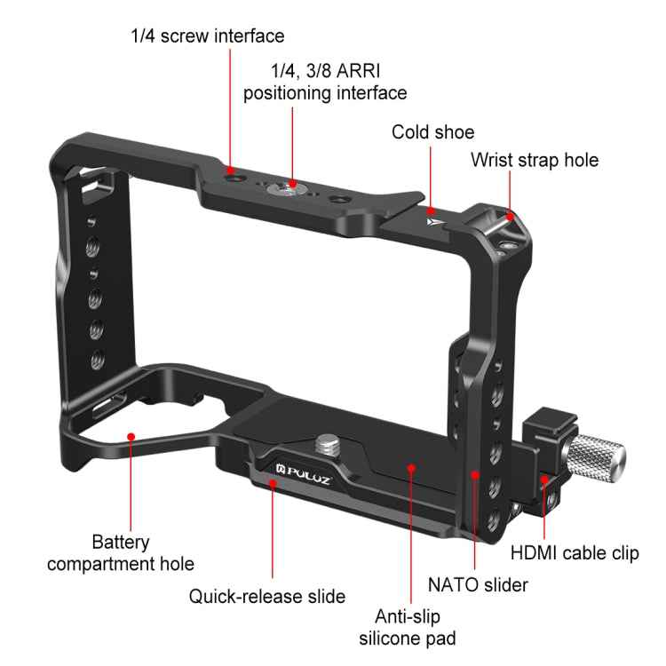 For Sony ILCE-A7CM2 / Alpha 7C II / Alpha 7CR PULUZ Metal Camera Cage Stabilizer Rig, For Sony ILCE-A7CM2 / Alpha 7CR