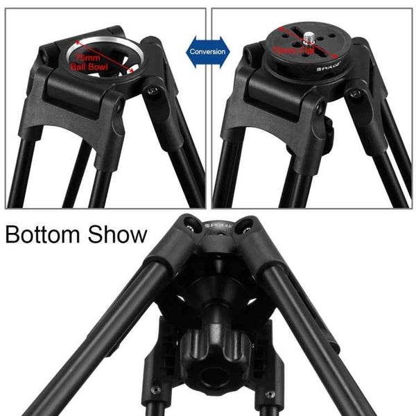 PULUZ 75mm Half Ball Flat to Bowl Adapter for Fluid Head Tripod DSLR Rig Camera, Metal Material, Bowl Adapter