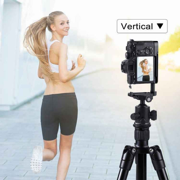 PULUZ 1/4 inch Vertical Shoot Quick Release L Plate Bracket Base Holder for Sony A9 (ILCE-9) / A7 III/ A7R III, For Sony A9 (Red)