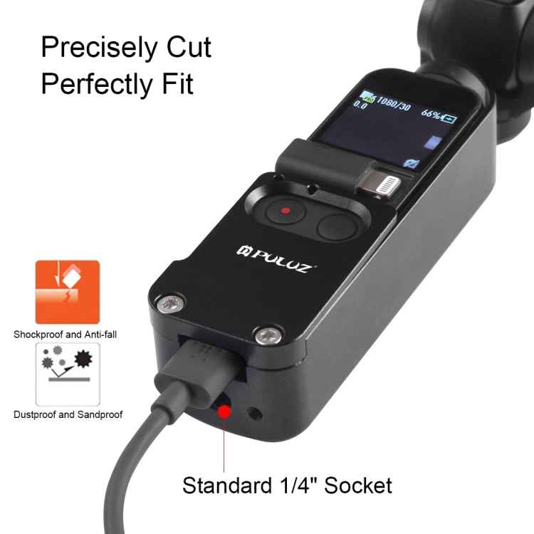 PULUZ Housing Shell CNC Aluminum Alloy Protective Cover for DJI OSMO Pocket(Black)