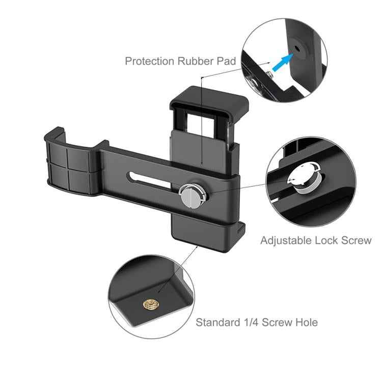 PULUZ Smartphone Fixing Clamp 1/4 inch Holder Mount Bracket for DJI OSMO Pocket / Pocket 2, Clamp