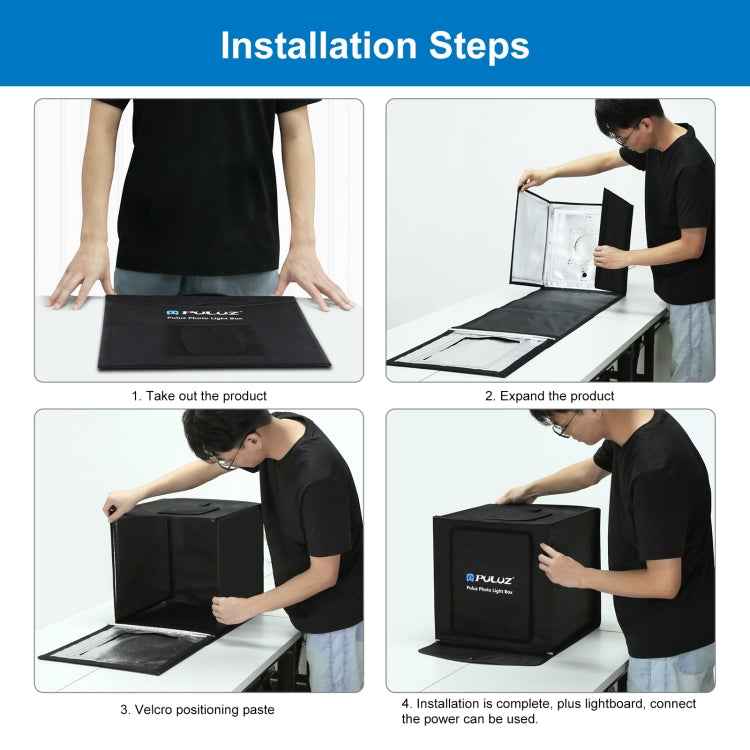 PULUZ 40cm Portable Dimmable Photo Studio Tent Kit with 6 Backdrops (US Plug)