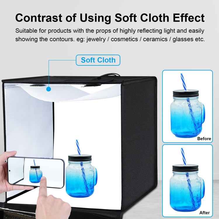 PULUZ 40cm Portable Dimmable Photo Studio Tent Kit with 6 Backdrops (US Plug)