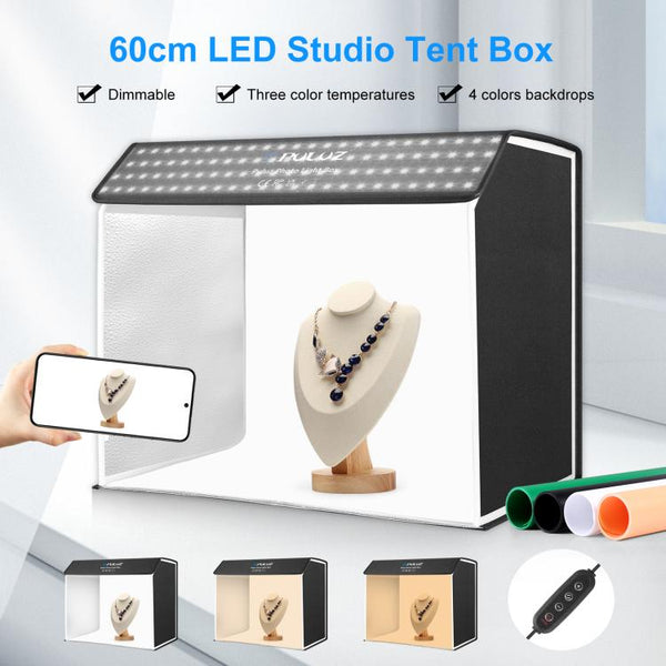 PULUZ Photo Studio Light Box Portable 60 x 40cm Cuboid Photography Studio Tent Kit with 6 Color Backdrops