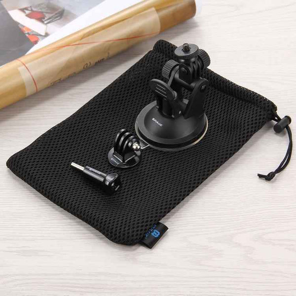 PULUZ Car Suction Cup Mount with Tripod Adapter & Storage Bag for GoPro & Action Cameras
