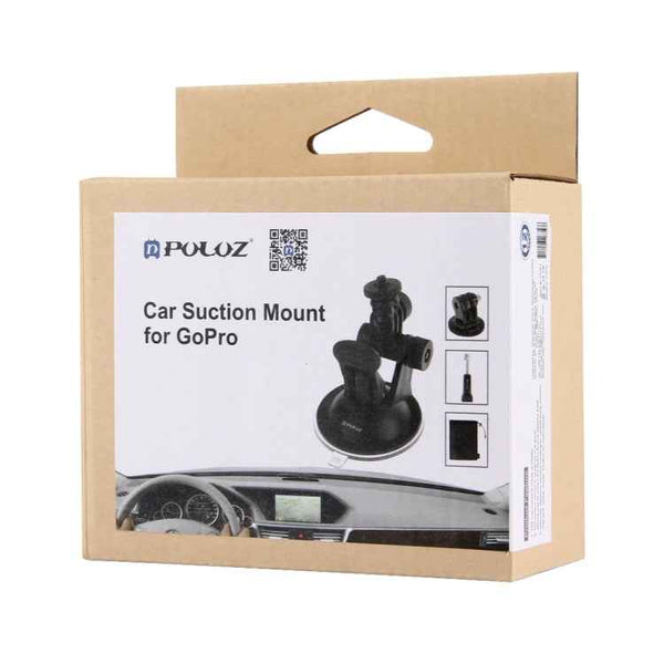 PULUZ Car Suction Cup Mount with Tripod Adapter & Storage Bag for GoPro & Action Cameras