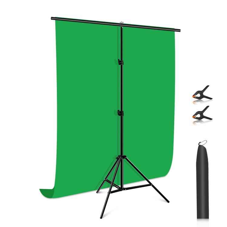 PULUZ 1x2m T-Shape Photo Studio Background Support Stand Backdrop Crossbar Bracket Kit with Clips, 1 x 2m Bracket Kit