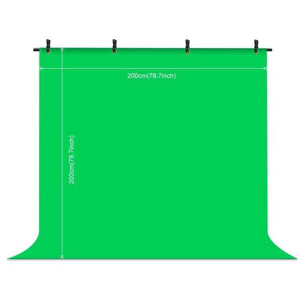 PULUZ 2x2m T-Shape Photo Studio Background Support Stand Backdrop Crossbar Bracket Kit with Clips(Green)
