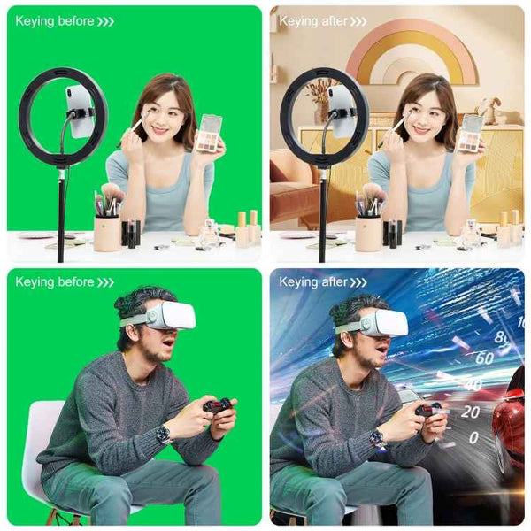 PULUZ 2x2m T-Shape Photo Studio Background Support Stand Backdrop Crossbar Bracket Kit with Clips(Green)