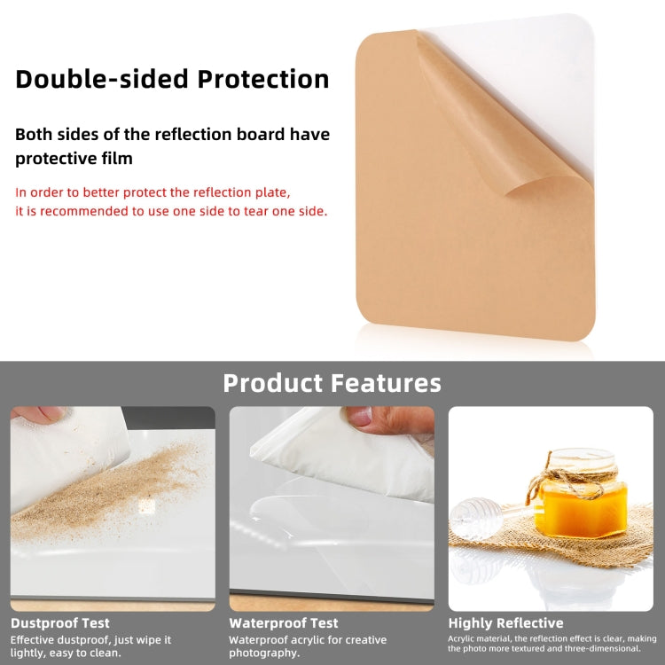 PULUZ 29cm Photography Acrylic Reflective Display Table Background Board