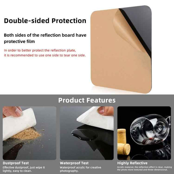 PULUZ 39cm Photography Acrylic Reflective Display Table Background Board, 39cm