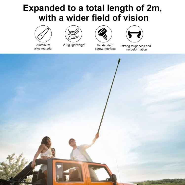 PULUZ 2m Metal Selfie Stick Monopod  for Insta360 One RS / X2 / X3, 2m Monopod