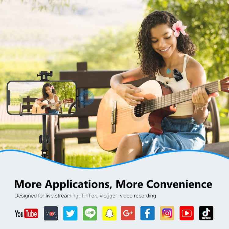 PULUZ Wireless Lavalier Microphone for iPhone / iPad, 8-Pin Receiver (Black)