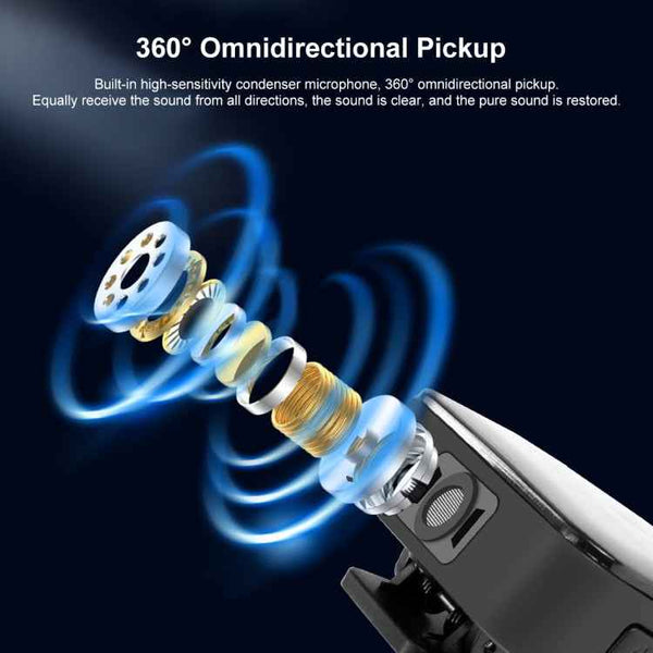 PULUZ Wireless Lavalier Microphone for iPhone / iPad, 8-Pin Receiver and Dual Microphones (Black)