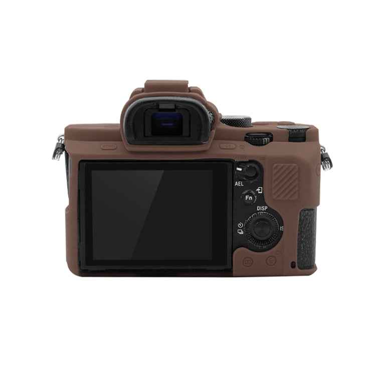 PULUZ Soft Silicone Protective Case for Sony ILCE-7MII / 7SMII / 7RMII(Coffee)