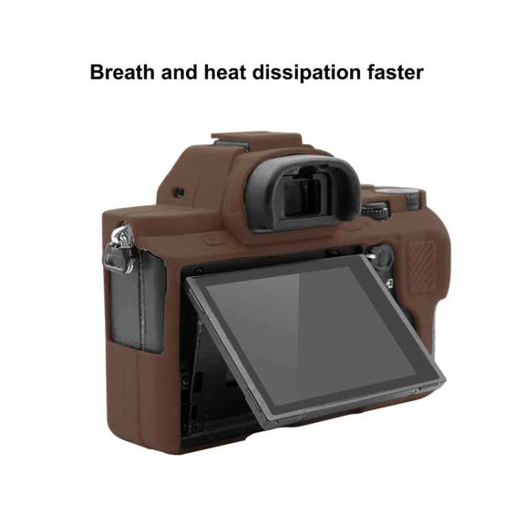 PULUZ Soft Silicone Protective Case for Sony ILCE-7MII / 7SMII / 7RMII(Coffee)