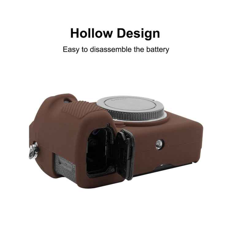 PULUZ Soft Silicone Protective Case for Sony ILCE-7MII / 7SMII / 7RMII(Coffee)