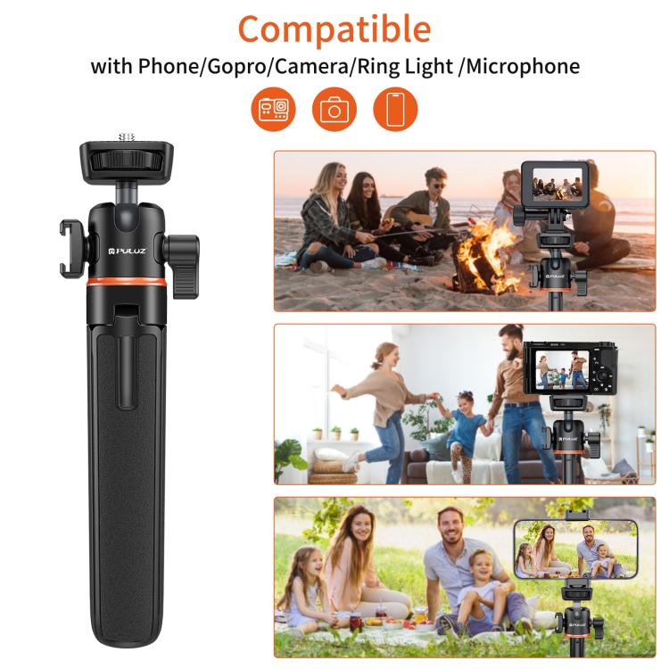 PULUZ Mini Phone Camera Extension Tripod Stand 360 Degree Ball Head Cold Shoe Selfie Stick