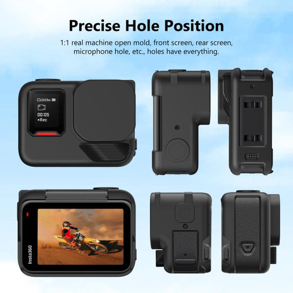 For Insta360 Ace Pro 2 PULUZ Body Silicone Protective Case with Lens Cap & Strap