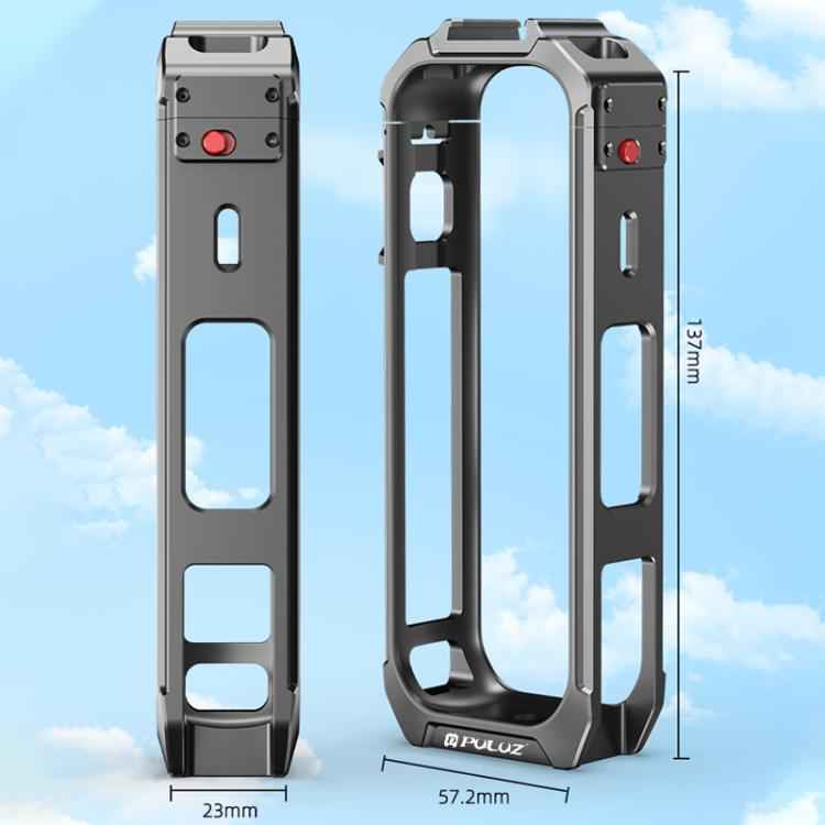For Insta360 X4 PULUZ Aluminum Alloy Protective Cage Rig Expand Cold Shoe Housing Frame