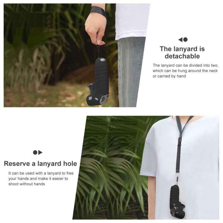 For DJI RC Motion 2 / DJI Avata / FPV Rocker PULUZ Silicone Protective Case with Neck Strap(Black)