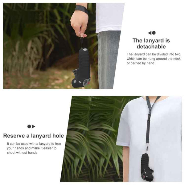 For DJI RC Motion 2 / DJI Avata / FPV Rocker PULUZ Silicone Protective Case with Neck Strap(Black)