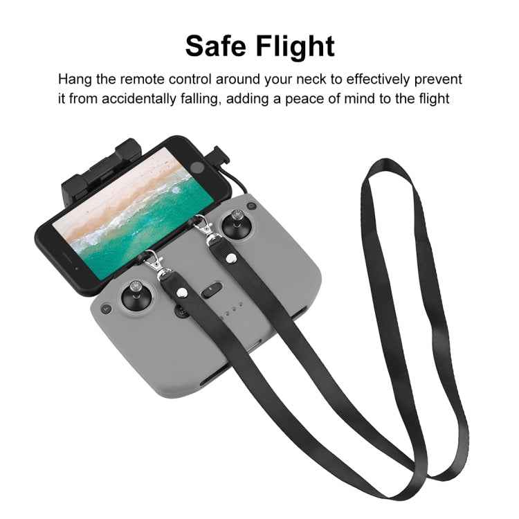 PULUZ Shockproof Anti-scratch Silicone Case with Neck Strap For DJI Neo / Mini 3 / 3 Pro / Mavic 3 / Air 2S / Mini 2 RC-N2 / RC-N1 / RC-N3 Remote Control (Grey)