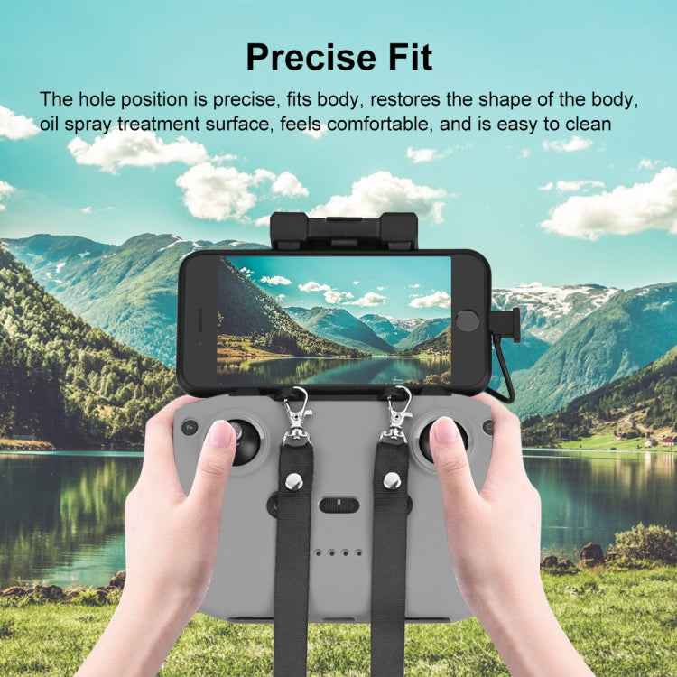 PULUZ Shockproof Anti-scratch Silicone Case with Neck Strap For DJI Neo / Mini 3 / 3 Pro / Mavic 3 / Air 2S / Mini 2 RC-N2 / RC-N1 / RC-N3 Remote Control (Grey)