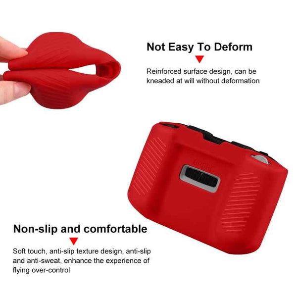 PULUZ Shockproof Anti-scratch Silicone Case with Neck Strap For DJI Neo / Mini 3 / 3 Pro / Mavic 3 / Air 2S / Mini 2 RC-N2 / RC-N1 / RC-N3 Remote Control(Red)
