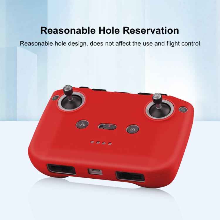 PULUZ Shockproof Anti-scratch Silicone Case with Neck Strap For DJI Neo / Mini 3 / 3 Pro / Mavic 3 / Air 2S / Mini 2 RC-N2 / RC-N1 / RC-N3 Remote Control(Red)