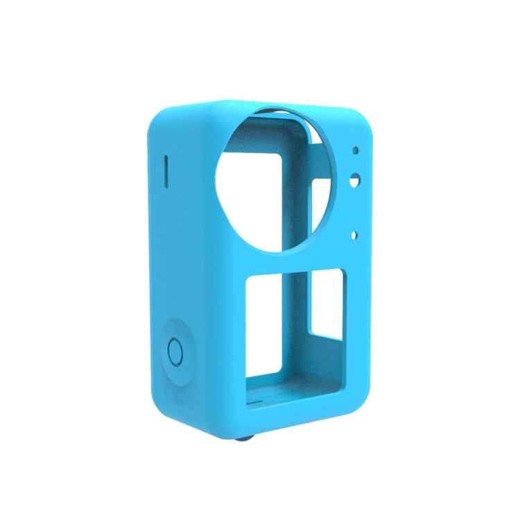 For DJI Osmo Action 4 / 3 PULUZ Silicone Protective Case with Lens Cap (Blue)