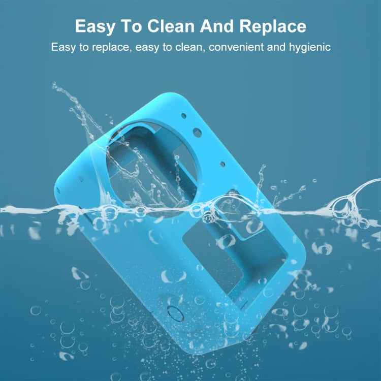 For DJI Osmo Action 4 / 3 PULUZ Silicone Protective Case with Lens Cap (Blue)